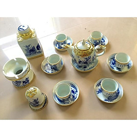 Mua Bộ ấm chén  Trúc Lâm Thất Hiền    bọc đồng full set đầy đủ phụ kiện