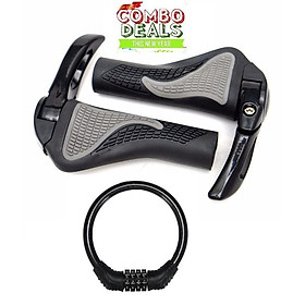 Mua Bộ 2 Tay Nắm Sừng Trâu Xe Đạp Thể Thao Cao Cấp tặng Khóa xe đạp chống trộm 4 số đổi mã