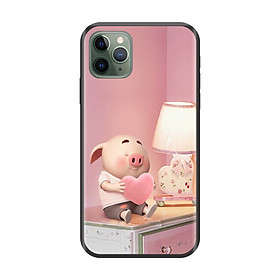 Ốp lưng TPU viền dẻo cho điện thoại IPHONE 11 PRO MAX Hình Heo Con Đang Yêu