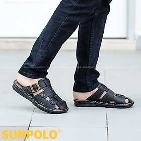 Dép Rọ Nam Da Bò Cao Cấp SUNPOLO SUA20