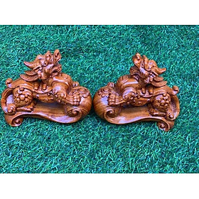 Cặp tượng tỳ hưu gỗ hương ngang15cm