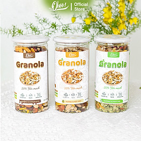 Ngũ Cốc Granola Vị Mật Ong - Matcha - Chocolate, Nhiều Macca 20% Yến Mạch, Đồ Ăn Vặt, Hỗ Trợ Ăn Kiêng