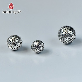 Charm bạc hình tròn hoa văn xỏ ngang - Ngọc Quý Gemstones