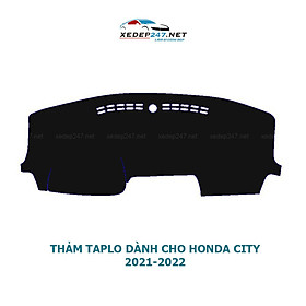 Thảm Taplo dành cho xe Honda City 2012 đến 2020 chất liệu Nhung, da Carbon, da vân gỗ