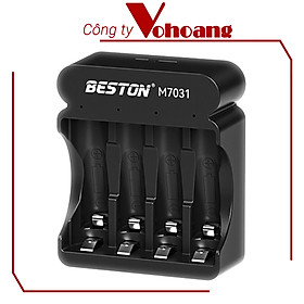 Bộ sạc pin Lithium 1.5V Beston M7031 sạc 4 khe pin AA / AAA, sạc chậm, an toàn, tự động ngắt sạc, có đèn báo