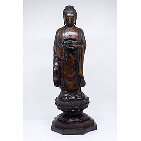 Tượng Phật A Di Đà đứng trên tòa sen bằng đá cao 30cm