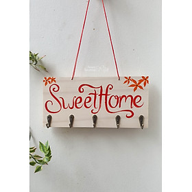 Bảng treo/móc chìa khóa - Bảng gỗ chữ Sweet Home handmade xinh xắn, phụ kiện trang trí nhà cửa, món quà ý nghĩa dành tặng bạn bè, người thân. Giao hoa văn ngẫu nhiên hoặc liên hệ shop chọn mẫu. Giao từ HCM