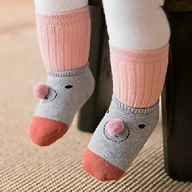 Bộ 2 đôi tất cổ cao và tất bàn cho bé (giao màu ngẫu nhiên)