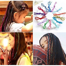 Dây đan tóc nhiều màu combo 10 dây (ngẫu nhiên)