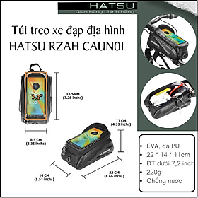 Túi treo xe đạp thể thao có cảm ứng điện thoại - Túi treo xe đạp địa hình HATSU RZAH CAUN01 đựng điện thoại di động Size Lớn