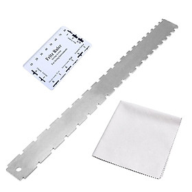 Guitar Neck Notched Straight Fret Ruler Measuring Ruler Gauge Fret Leveling Fret Guitar Level Luthier Tool for Bass Acoustic Electric Guitar