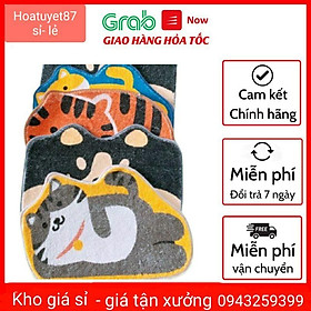 Mua Thảm lau chân hình thú chất len lông mịn chống thấm tốt họa tiết đáng yêu 40x70cm