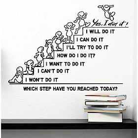 Decal Dan Tuong Tạo Động Lực "Which Step Have You Reached Today" - Decal Trang Trí Cao Cấp AmyShop