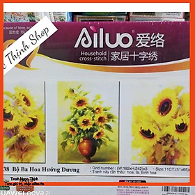 Mua Tranh thêu BỘ 3 HOA HƯỚNG DƯƠNG 53538- KT: 51x65x3Cm