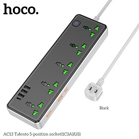 Ổ cắm điện cao cấp đa năng với 3 cổng USB và 1 cổng Type-c hỗ trợ sạc nhanh chống cháy, và ổ cắm tiện lợi công suất cao 2500W - Hàng nhập khẩu (màu ngẫu nhiên)