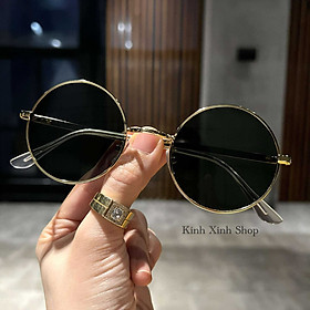 Kính mát, Kính râm Mắt tròn xoe chống nắng chống tia Uv cao cấp + Tặng hộp đựng, khăn lau