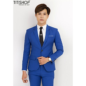 Áo vest nam Titishop AVN300 Xanh dương 2 nút