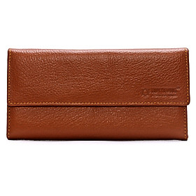 HJ3125-26-27-28-29-30 - Bóp nữ da bò cao cấp Huy Hoàng 3 gấp lửng màu da, đen, đỏ, hồng, nâu, xanh