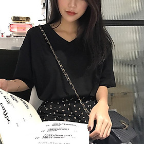 MS944 Áo phông nữ, áo thun nữ cổ tim basic
