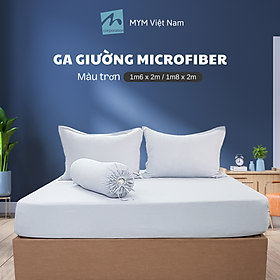 Bộ 4 món ga trải giường, áo gối và gối ôm Lanh Màu Microfiber 160x200cm/180x200cm