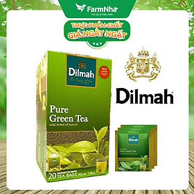 Hình ảnh Trà Dilmah All Natural Green Tea Pure Green (Trà xanh tinh khiết) túi lọc 30g 20 túi x 1,5gr - Đóng gói riêng từng túi giữ hương vị tuyệt vời