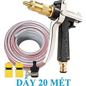 Mua Bộ dây vòi xịt nước rửa xe  tưới cây . tăng áp 3 lần  loại 20m 206236 đầu đồng.cút nối đen + tặng mở chai