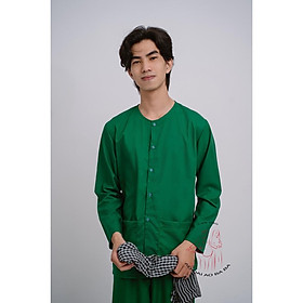 BIGSIZE Bộ bà ba Cate màu xanh lá- Miền tây giá rẻ- Có bộ bà ba Bigsize- Bà ba sỉ toàn quốc, may áo bà ba theo yêu cầu - Áo lẻ cate xanh lá