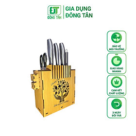 Mua Đế Cắm Dao Bằng Gỗ ĐÔNG TÂN Cao Cấp  Tích Hợp Mài Dao Bằng Thép Không Gỉ