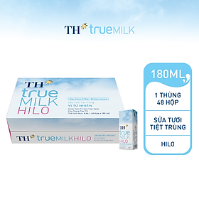 Thùng 48 hộp sữa tươi tiệt trùng TH True Milk HILO 180ml 180ml x 48