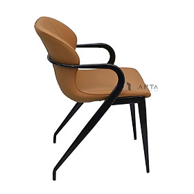 Mua Ghế phòng ăn nệm da pvc ECO 37A-P Nội thất Capta Ghế ăn nệm bọc da simili cao cấp tay sắt sơn màu đen liền chân hiện đại tại tp hcm