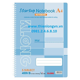 Sổ lò xo đơn A4 - 400 trang; Klong 394 xanh biển