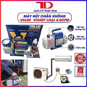 Mua Máy hút chân không VALUE VI240Y 4.0 CFM kèm đồng hồ báo áp và rờ le tự ngắt
