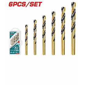 BỘ MŨI KHOAN KIM LOẠI HSS 6 CHI TIẾT 2-8MM TOTAL TACSD0605