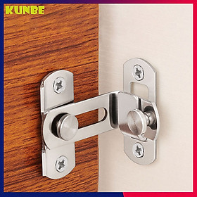 Then Chốt Cài Cửa Hình Chữ L KUNBE, Chốt Khóa Cài Cửa Góc Vuông 90 Độ Bằng Thép Không Gỉ, An Toàn Tiện Lợi Nhiều Kích Thước