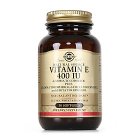 NHẬP KHẨU USA CHÍNH HÃNG - Viên uống bổ sung vitamin E, làm đẹp da, ngăn lão hóa sớm Solgar Vitamin E 400 IU