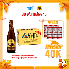 Thùng 24 Chai Bia Leffe Brune Leffe Nâu - Bia Thầy Tu Nhập Khẩu Bỉ 330ml