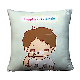 Gối Ôm Vuông Happiness Is Simple GVCP033 (36 x 36 cm)