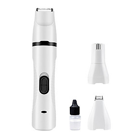 Pet Nail Grinder Multi-Functional Dog Cat Hair Trimmer 3 in 1 Electric USB Rechargeable Low Noise Grooming & Smoothing