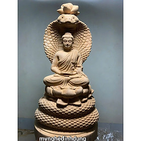 Mua Tượng thần rắn bảo vệ Đức Phật bằng gỗ ngọc am thơm nức kt cao 40x19.5x16cm