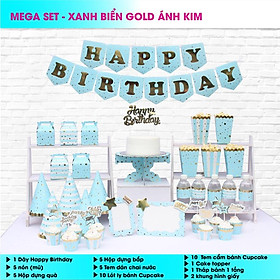 Hình ảnh Bộ phụ kiện trang trí sinh nhật, party, sự kiện Mega cho bé gái, bé trai ánh kim có nhiều màu - BOBABO