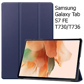 Bao Da Samsung Galaxy Tab S7 FE T730  T736 12.4 Inch Cover Cho Máy Tính Bảng Hỗ Trợ Smart Cover - Xanh Dương