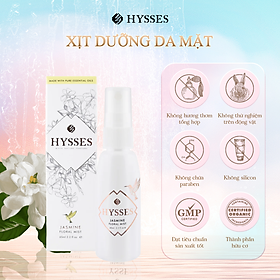 Nước Xịt Khoáng Cao Cấp Với Hysses Floral Mist Cấp Ẩm Tức Thì, Giúp Kháng Khuẩn, Bảo Vệ Da Với Tinh Dầu Hoa Nhài Hữu Cơ Tự Nhiên