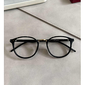 Kính Mắt bầu tròn gọng nhựa dẻo siêu bền, siêu nhẹ màu đen cho nam nữ