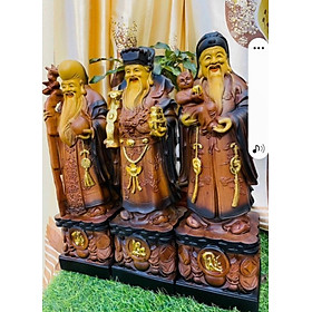 Mua Bộ tượng phật tam đa phúc lộc thọ bằng gỗ hương đá tô làm mầu giả cổ kt 80×23×18cm