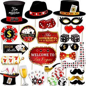 Sòng bạc Las Vegas Đạo cụ chụp ảnh Bộ dụng cụ tự làm chủ đề bài xì phé vui nhộn Bộ đạo cụ chụp ảnh tự sướng