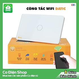 Công tắc thông minh HUNONIC DATIC 1 nút màu trắng - Điều khiển từ xa bằng điện thoại - Công nghệ 4.0