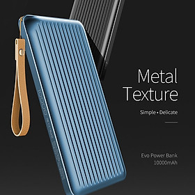 Mua Pin dự phòng nhôm nguyên khối  khắc CNC tinh tế  hỗ trợ sạc nhanh Rockspace Evo 10.000 mAh  Màu xanh  bạc  xám - Hàng Chính hãng