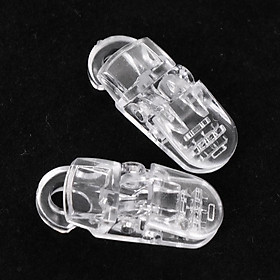Pack of 10 Clear Baby Pacifier T Shape Clips for Soother/Dummy/Bib/Suspender/Paci/Toy Holder with Gripping Teeth