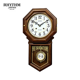 Mua Đồng hồ treo tường Nhật Bản Rhythm CMJ586NR06 dùng pin  kích thước 24.0 x 54.0 x 11.7cm  vỏ gỗ  điểm giờ bằng gong.
