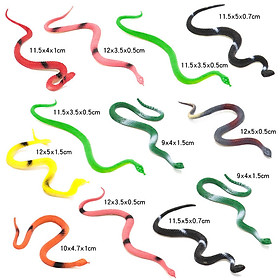 Đồ chơi mô hình 12 con Rắn Snake Wild Animal 14 cm nhựa dẻo nhiều màu sắc chọc ghẹo bé